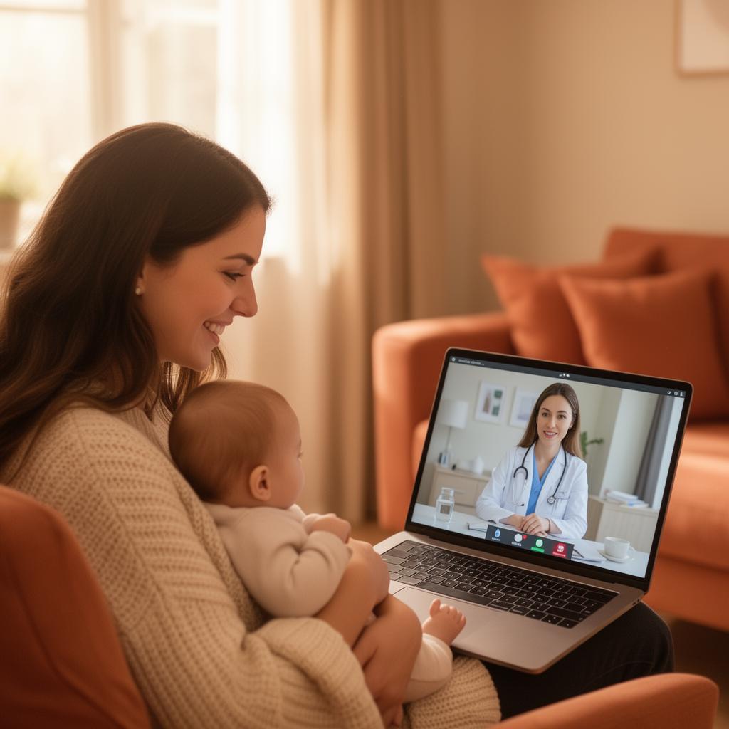 Família em consulta online com a Dra. Vivian Oliveira